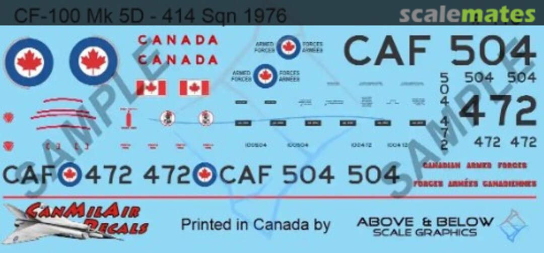 Boxart CF-100 MK.5D 414 Sqn 1976 416 Above & Below Graphics Boxart CF-100 MK.5D 414 Sqn 1976 416 Above & Below Graphics