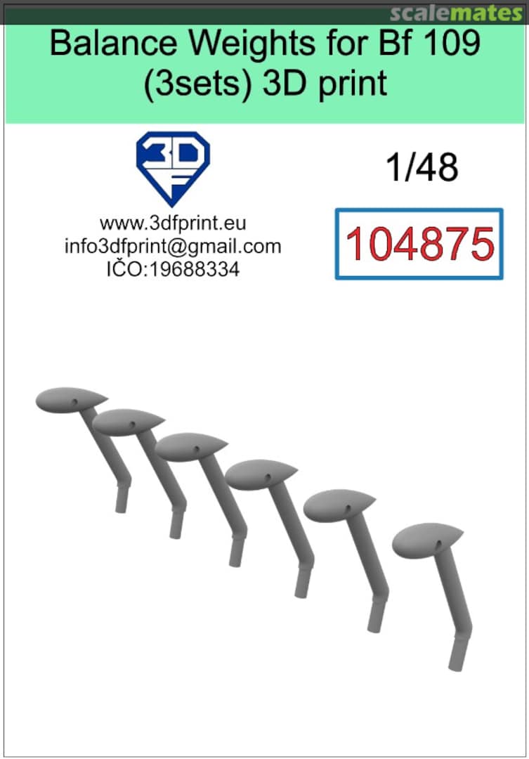 Boxart Balance Weights for Bf 109 104875 3DF Print Boxart Balance Weights for Bf 109 104875 3DF Print