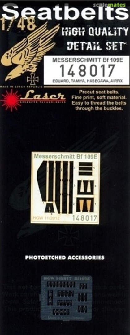 Boxart Messerschmitt Bf 109E Seatbelts 148017 HGW Models