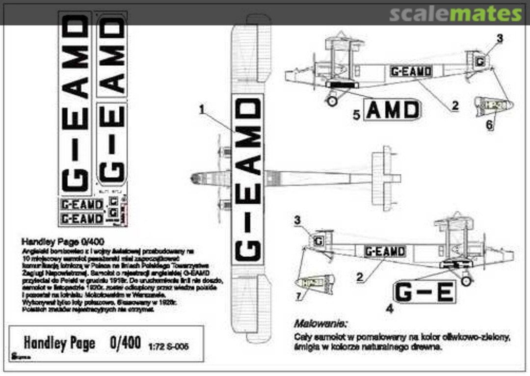 Boxart Handley Page O/400 S-005 Signum Decals Boxart Handley Page O/400 S-005 Signum Decals