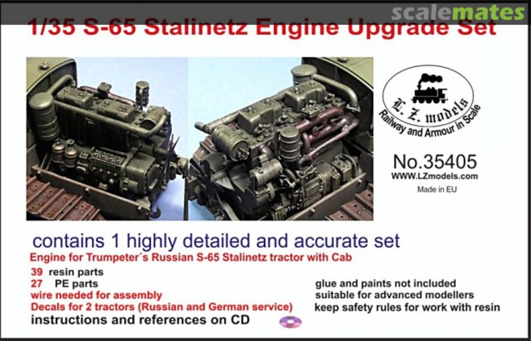 Boxart S-65 Stalinetz engine upgrade set 35405 L.Z. Models Boxart S-65 Stalinetz engine upgrade set 35405 L.Z. Models