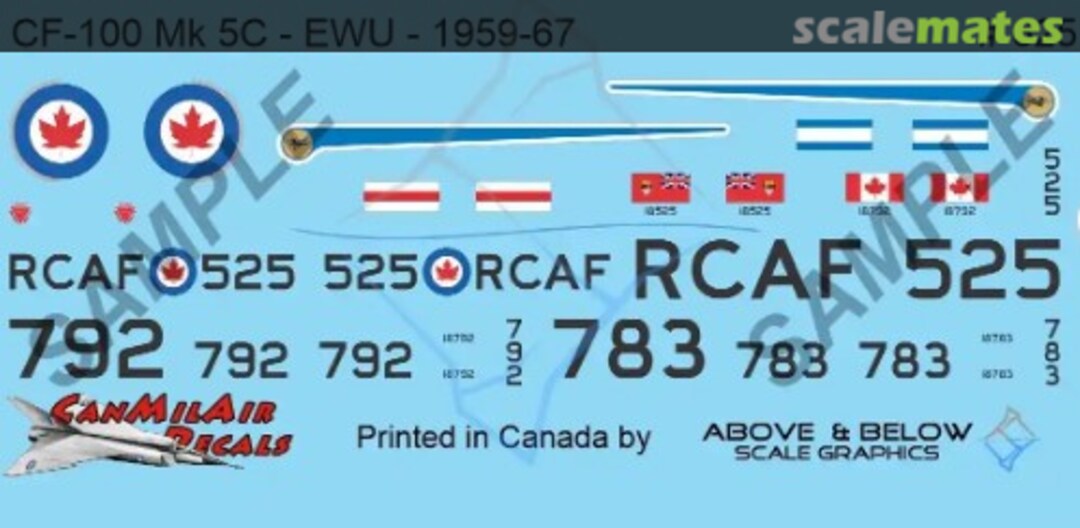 Boxart CF-100 Mk.5C EWU 1959-1967 625 Above & Below Graphics
