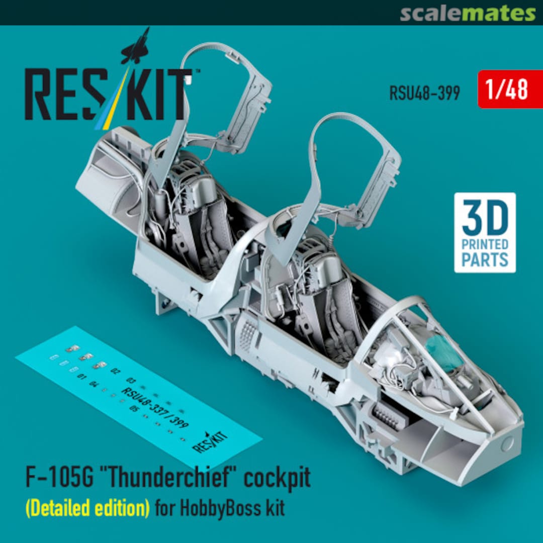 Boxart F-105G "Thunderchief" cockpit (Detailed edition) RSU48-0399 ResKit Boxart F-105G "Thunderchief" cockpit (Detailed edition) RSU48-0399 ResKit
