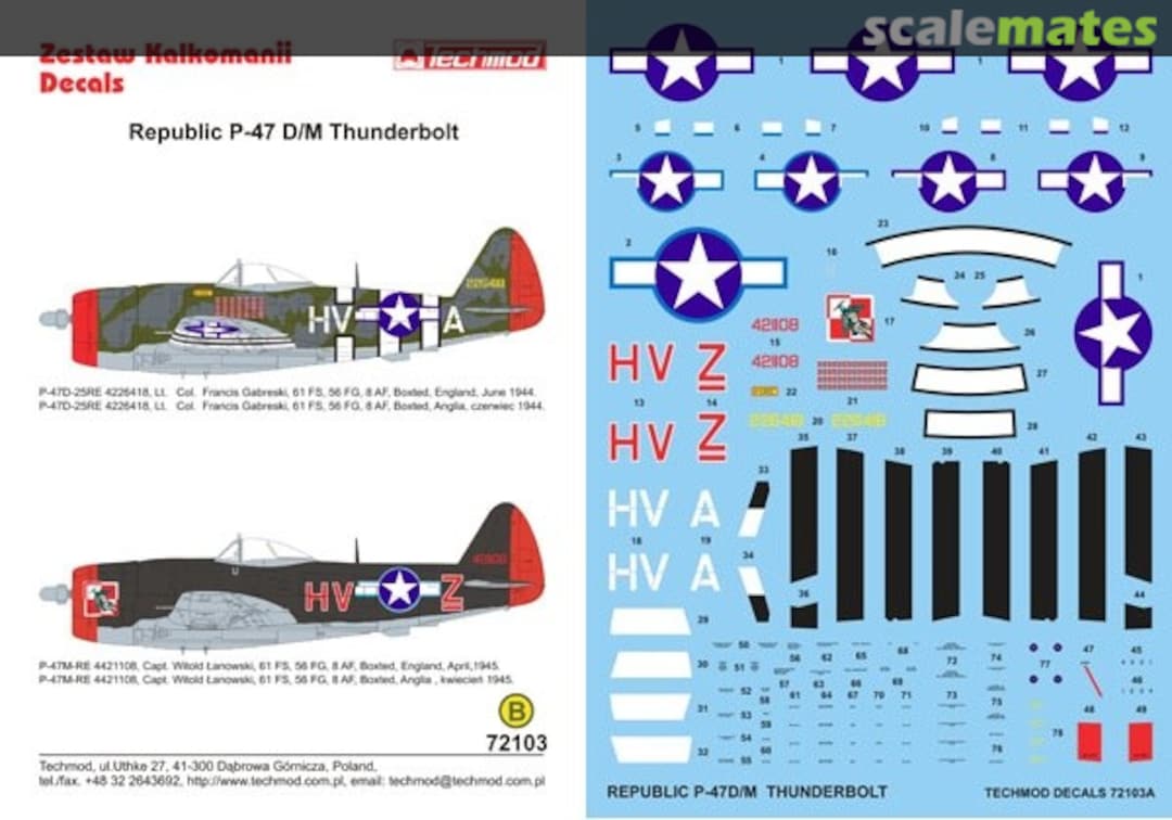 Boxart Republic P-47D/M Thunderbolt 72103 Techmod