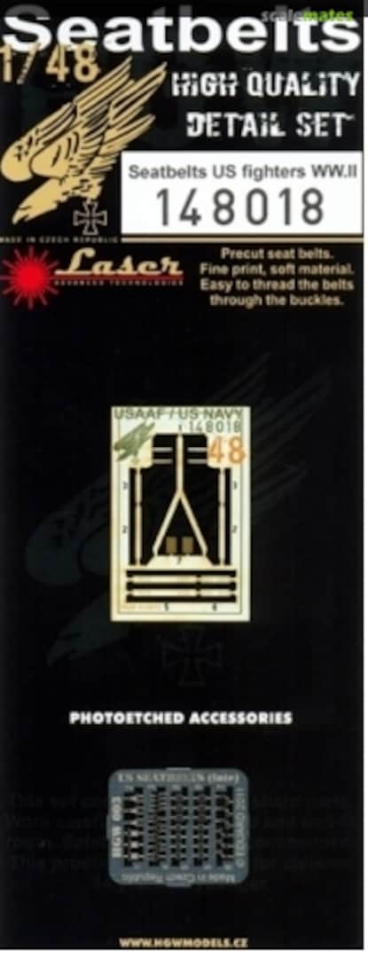 Boxart Seatbelts US fighters WW.II 148018 HGW Models Boxart Seatbelts US fighters WW.II 148018 HGW Models