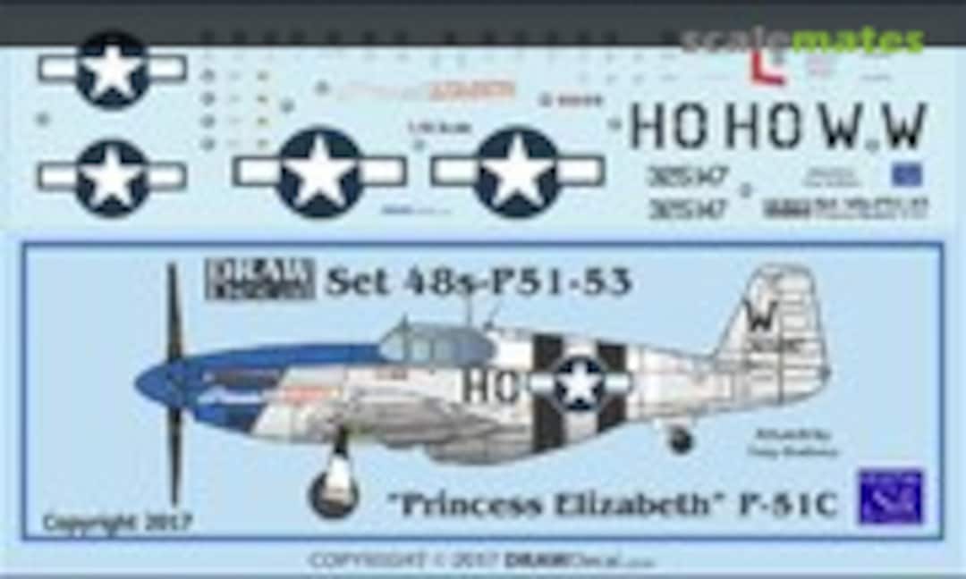 1:48 P-51C "Princess Elizabeth" (Draw Decal 48-P51-53) 48-P51-53