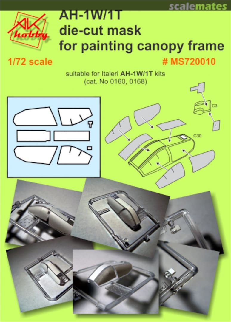 Boxart AH-1W/1T die-cut mask for painting canopy frame MS720010 AK Hobby Boxart AH-1W/1T die-cut mask for painting canopy frame MS720010 AK Hobby