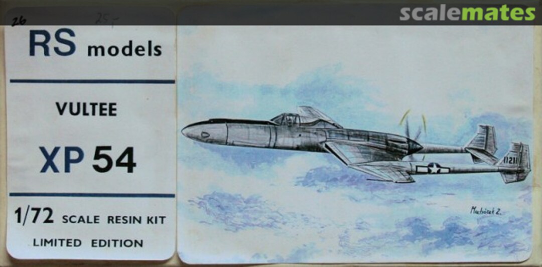 Boxart Vultee XP-54 RS Models Boxart Vultee XP-54 RS Models
