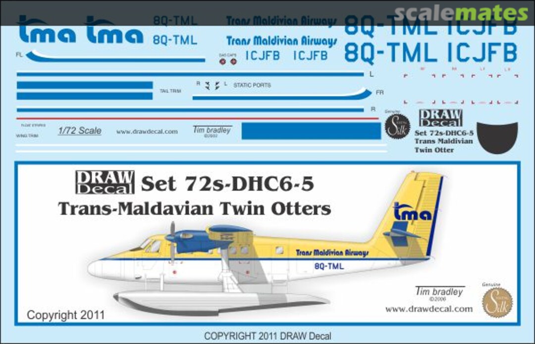 Boxart de Havilland Canada DHC-6 Twin Otter 72-DHC6-5 Draw Decal Boxart de Havilland Canada DHC-6 Twin Otter 72-DHC6-5 Draw Decal
