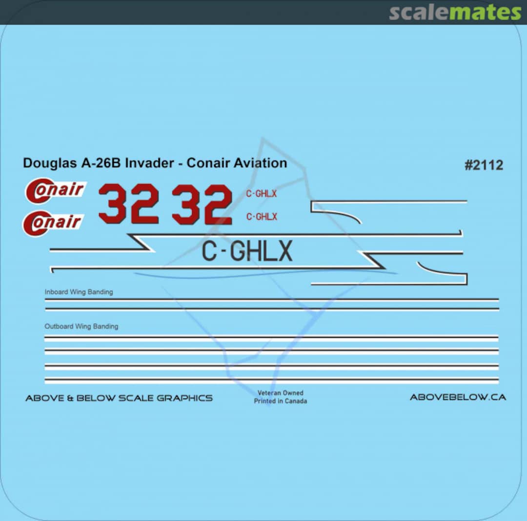 Boxart Douglas A-26B Invader - Conair Aviation 2112 Above & Below Graphics