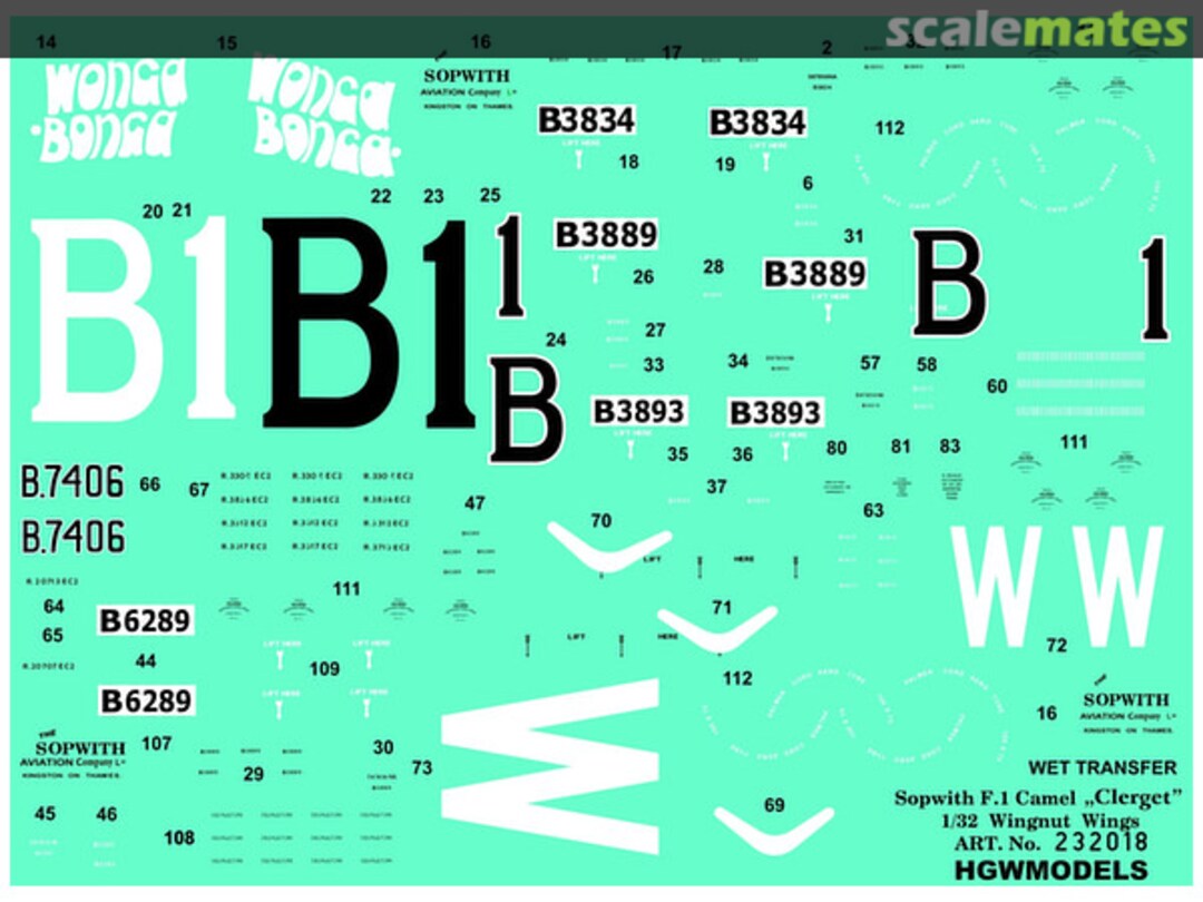 Boxart Sopwith F.1 Camel "Clerget" - Decalset 232018 HGW Models Boxart Sopwith F.1 Camel "Clerget" - Decalset 232018 HGW Models
