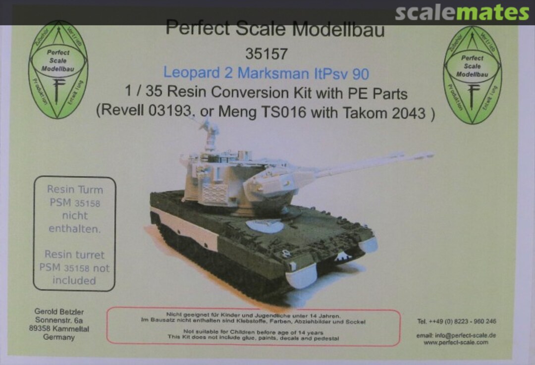 Boxart Leopard 2 Marksman ltPsv 90 35157 Perfect Scale Modellbau Boxart Leopard 2 Marksman ltPsv 90 35157 Perfect Scale Modellbau
