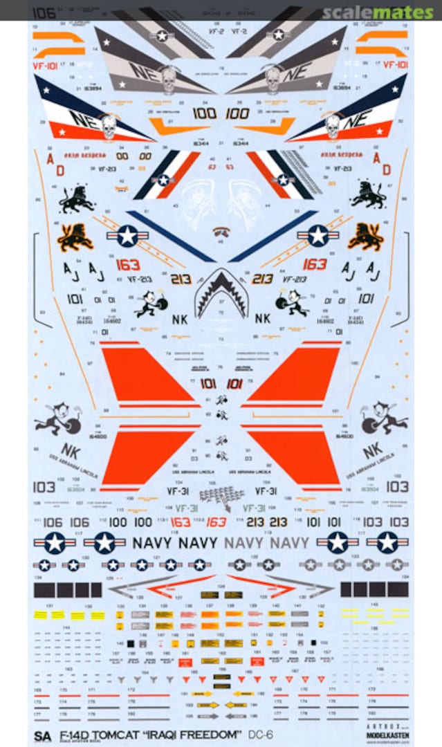 Boxart F-14D TOMCAT Bounty Hunters, Grim Reapers, Black Lions, Tomcatters DC-6 Modelkasten Boxart F-14D TOMCAT Bounty Hunters, Grim Reapers, Black Lions, Tomcatters DC-6 Modelkasten