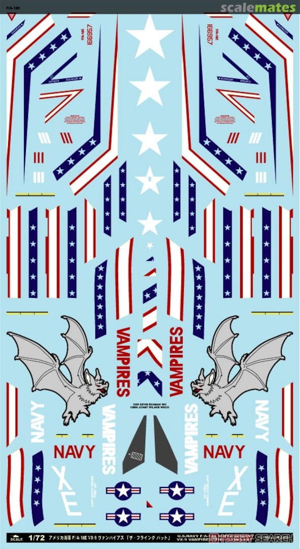 Boxart U.S. Navy F/A-18E Super Hornet VX-9 Vampires `The Flying Bat` A-72128 MYK Design Boxart U.S. Navy F/A-18E Super Hornet VX-9 Vampires `The Flying Bat` A-72128 MYK Design