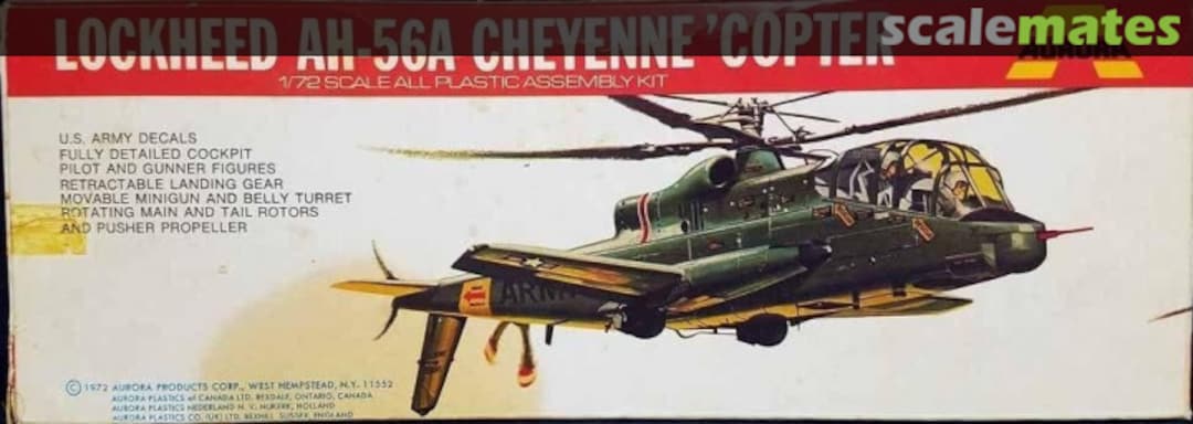 Boxart Lockheed AH-56A Cheyenne 'Copter 502 Aurora Netherlands Boxart Lockheed AH-56A Cheyenne 'Copter 502 Aurora Netherlands