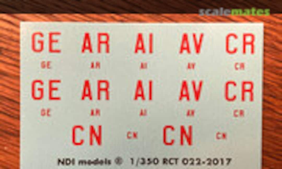 1:350 Soldati Class Destroyer Codes (NDI Models RCT 022-2017) RCT 022-2017