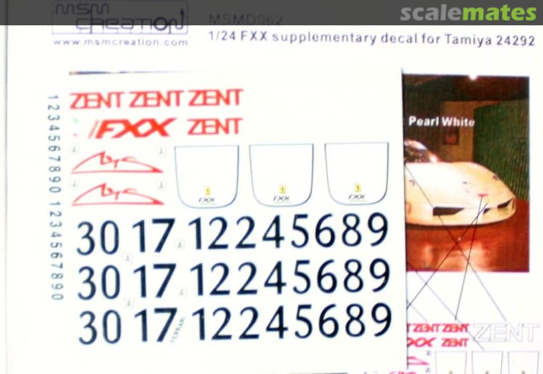 Boxart Ferrari FXX - Supplementary Decal MSMD062 MSM Creation Boxart Ferrari FXX - Supplementary Decal MSMD062 MSM Creation