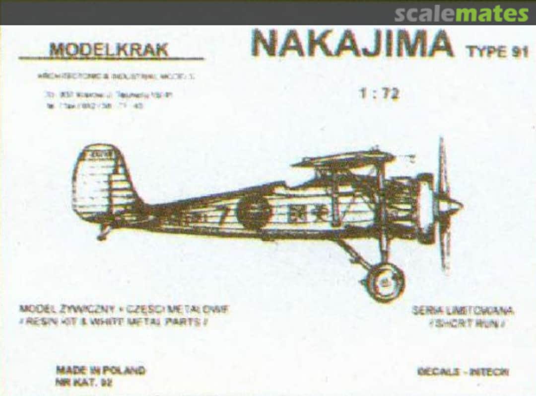 Boxart Nakajima Type 91 02 Modelkrak