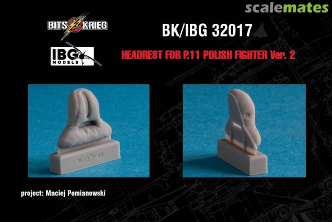 Boxart Headrest for PZL P.11C Polish Fighter (fits IBG 32001) version 2 BK/IBG 32017 BitsKrieg Boxart Headrest for PZL P.11C Polish Fighter (fits IBG 32001) version 2 BK/IBG 32017 BitsKrieg