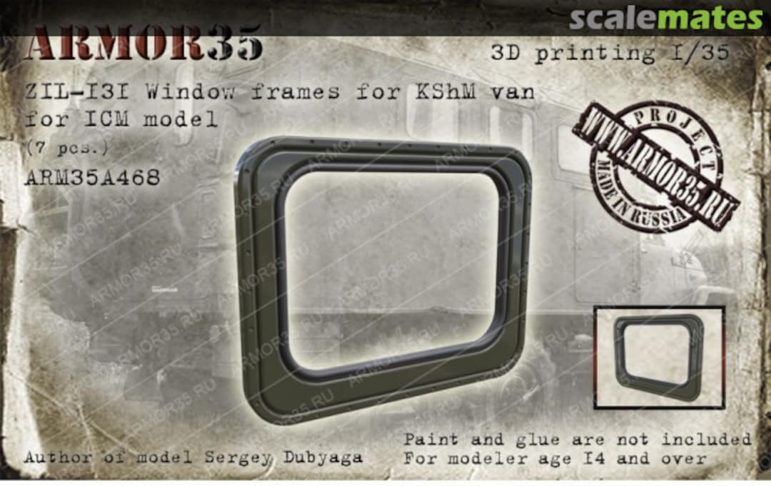 Boxart ZIL-131 Window frames for KShM van ARM35A468 Armor35 Boxart ZIL-131 Window frames for KShM van ARM35A468 Armor35
