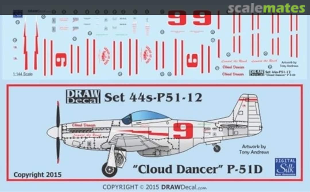 Boxart “Cloud Dancer” P-51D 44-P51-12 Draw Decal Boxart “Cloud Dancer” P-51D 44-P51-12 Draw Decal