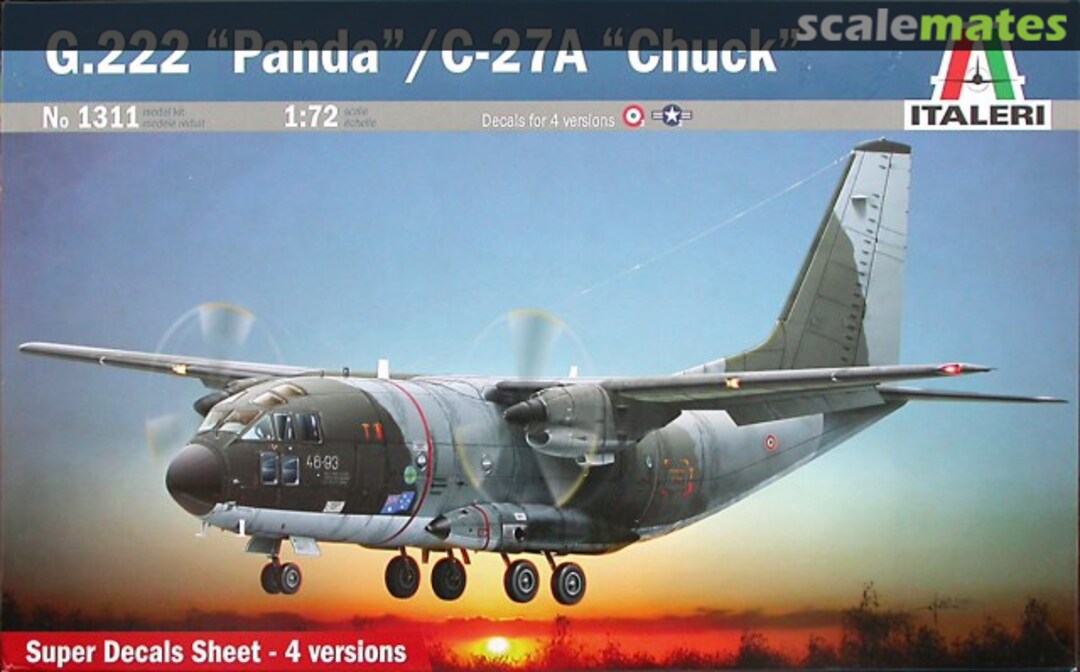 Boxart G.222 "Panda" / C-27A "Chuck" 1311 Italeri Boxart G.222 "Panda" / C-27A "Chuck" 1311 Italeri