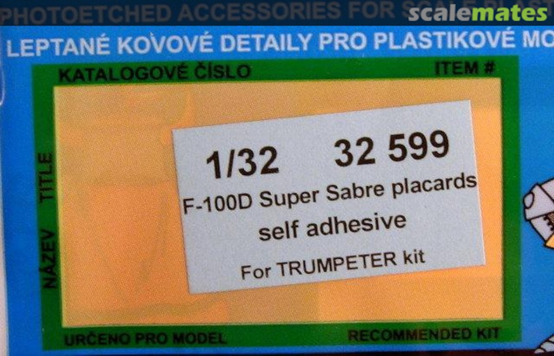 Boxart F-100D Placards Self Adhesive 32599 Eduard Boxart F-100D Placards Self Adhesive 32599 Eduard