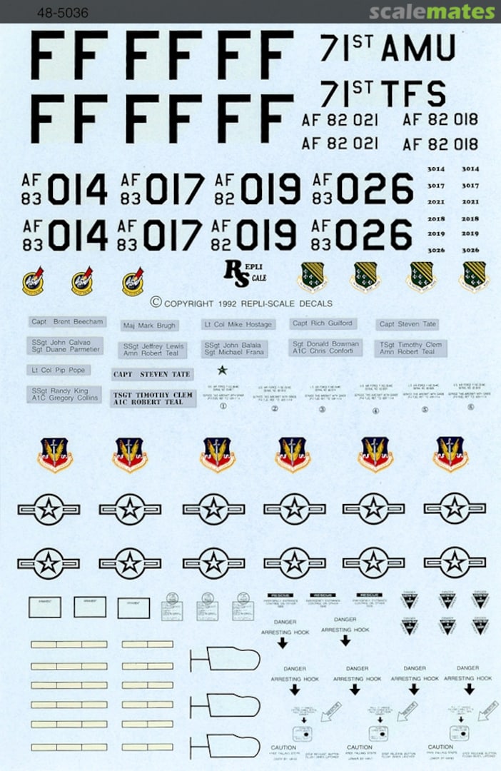 Boxart 1st TFW MiG Killer & 71st TFS Cmdr 48-5036 Repli-scale Boxart 1st TFW MiG Killer & 71st TFS Cmdr 48-5036 Repli-scale