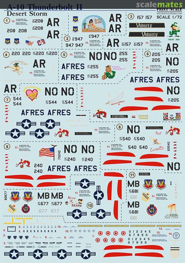 Boxart A-10A Thunderbolt II 72-347 Print Scale