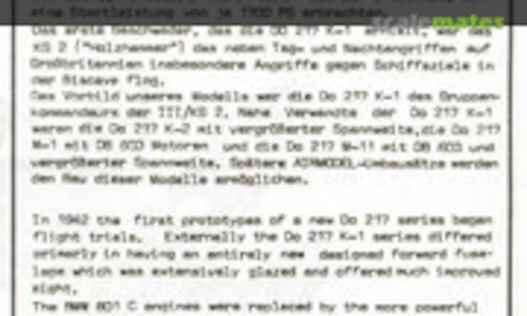 1:72 Dornier Do 217 K 1 Umbausatz Conversion (Airmodel )