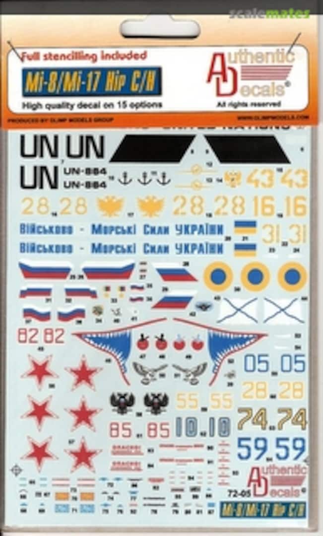 Boxart Mil Mi-8/Mi-17 Hip C/H 72-05 Authentic Decals Boxart Mil Mi-8/Mi-17 Hip C/H 72-05 Authentic Decals