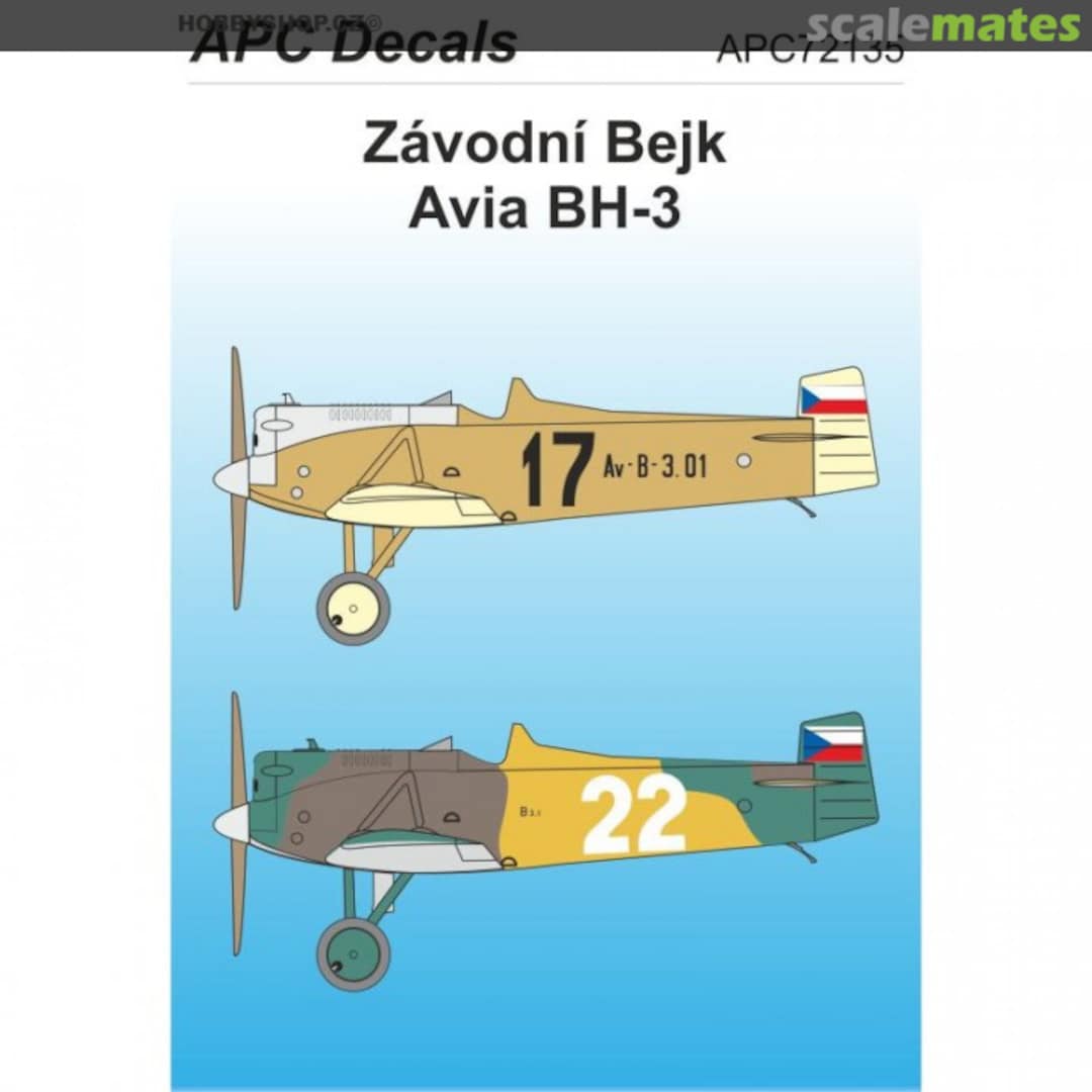 Boxart Závodní Bejk Avia BH-3 APC72135 APC Decals Boxart Závodní Bejk Avia BH-3 APC72135 APC Decals