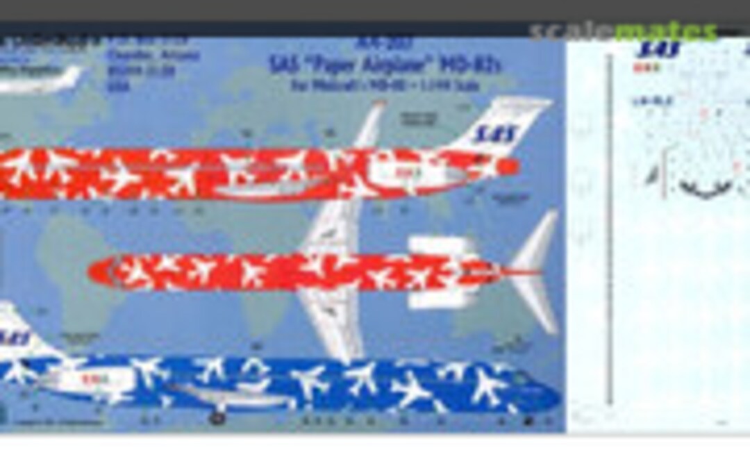 1:144 SAS "Paper Airplanes" MD-82s (Liveries Unlimited/Airway Graphics A4-207) A4-207