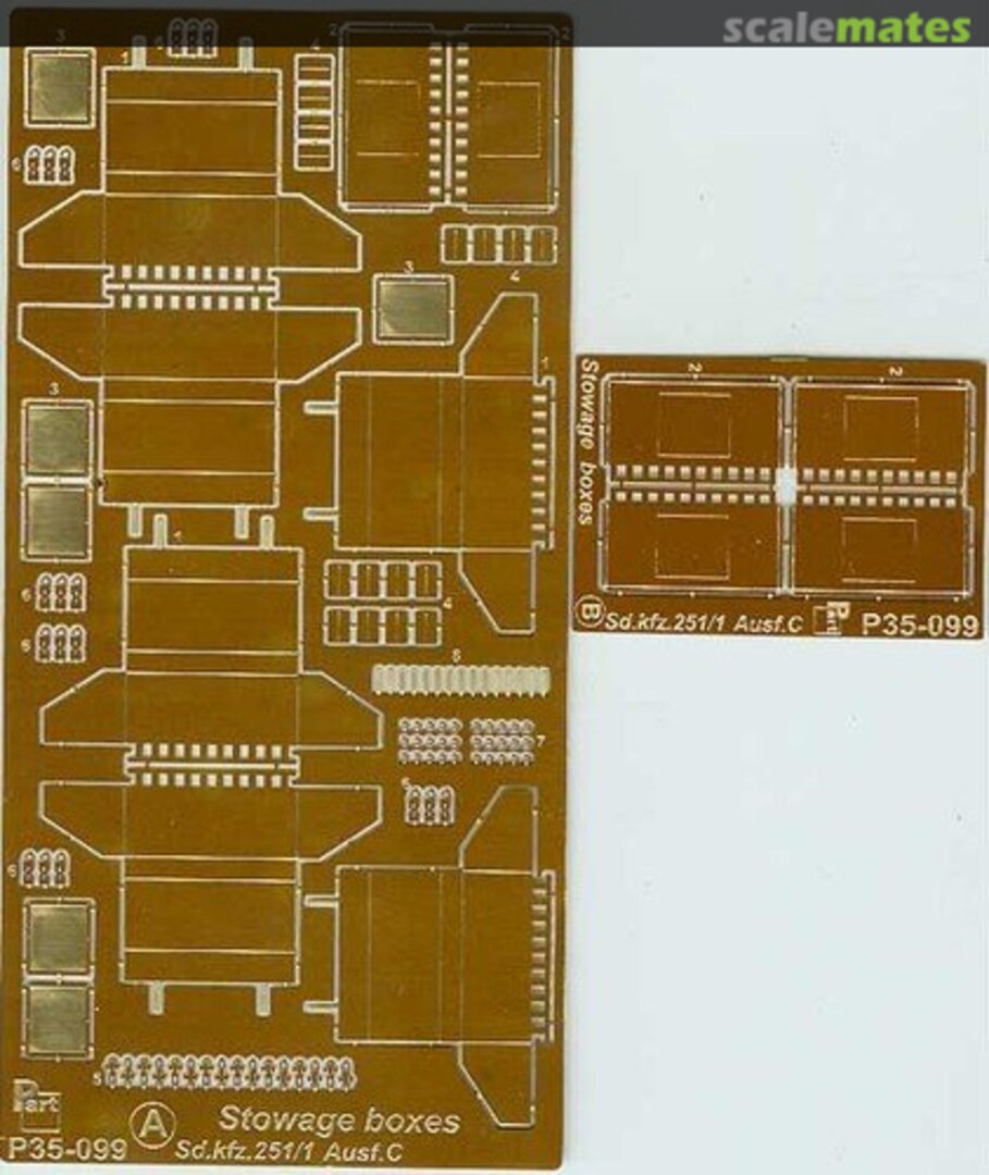 Boxart Sd.Kfz.251/1 Ausf.C stowage bins P35-099 Part Boxart Sd.Kfz.251/1 Ausf.C stowage bins P35-099 Part