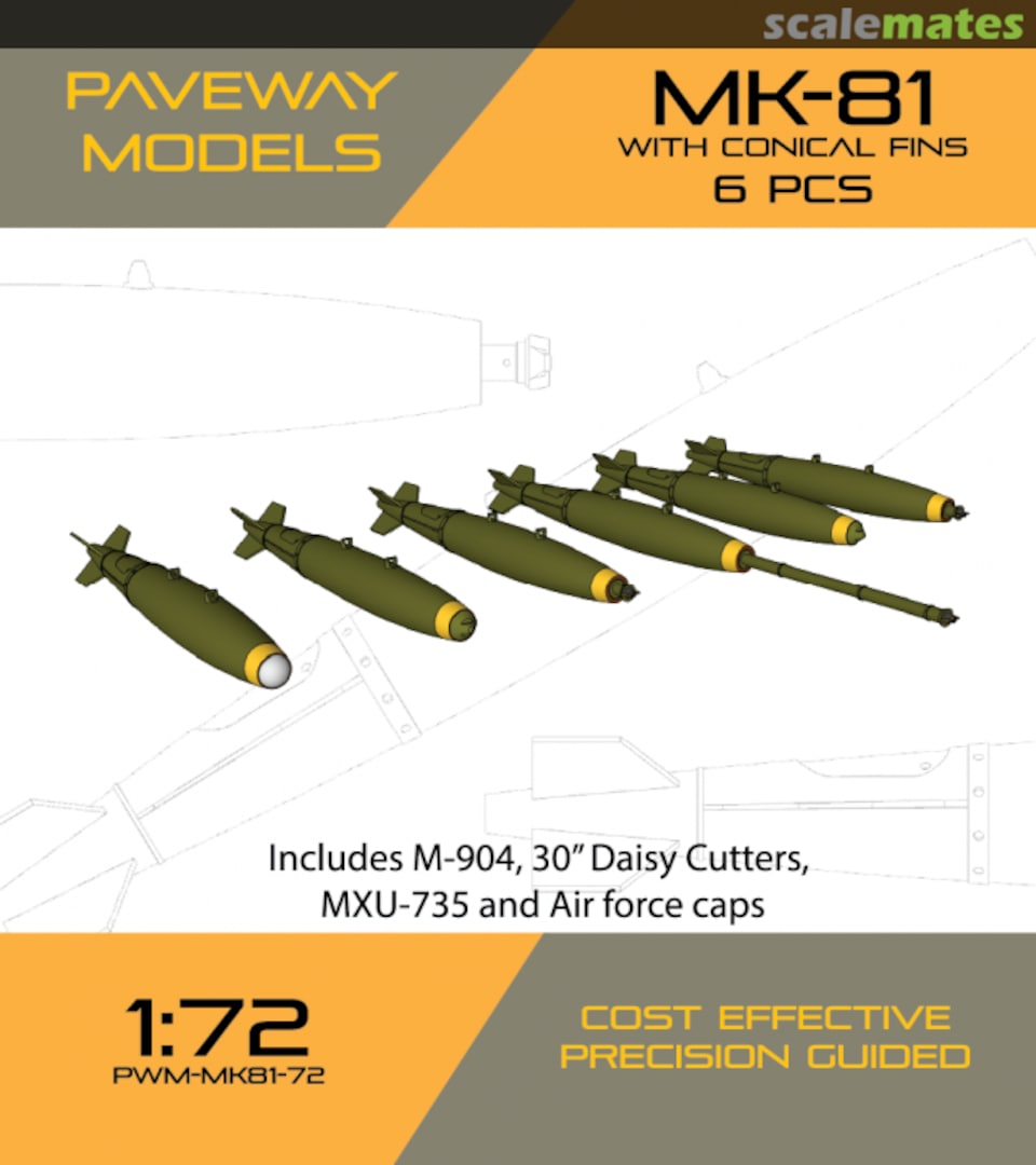 Boxart MK-81 250lbs Bomb PWM-MK81-72 Paveway Models