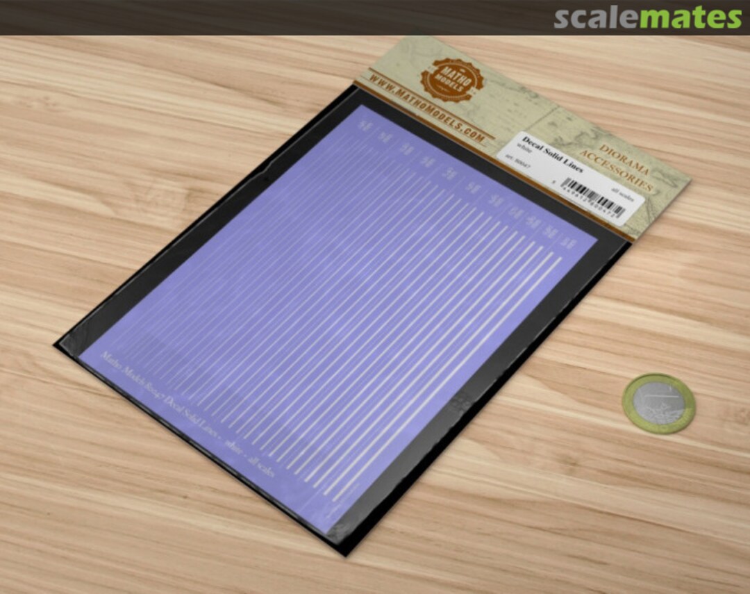 Boxart Decal Solid Lines - white 80047 Matho Models