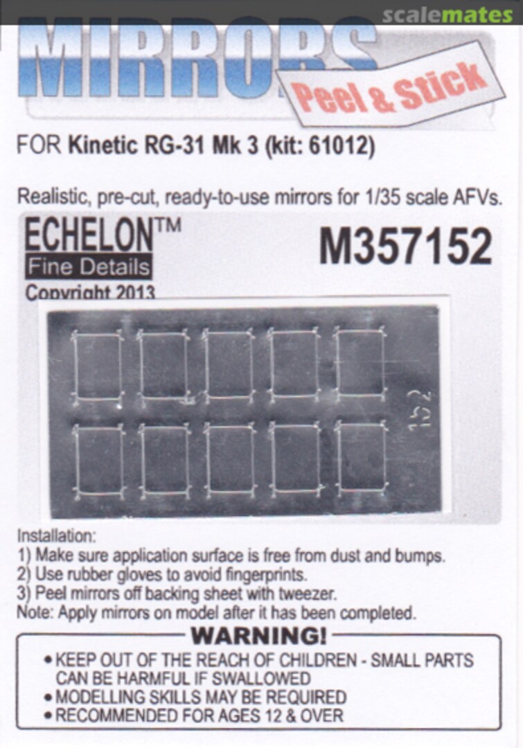 Boxart RG-31 Mirrors M357152 Echelon Fine Details Boxart RG-31 Mirrors M357152 Echelon Fine Details