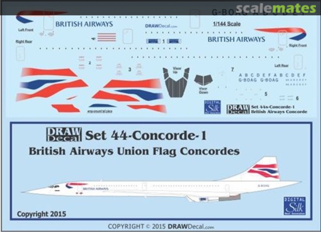 Boxart British Airways Union Flag Concorde 44s-Concorde-1 Draw Decal