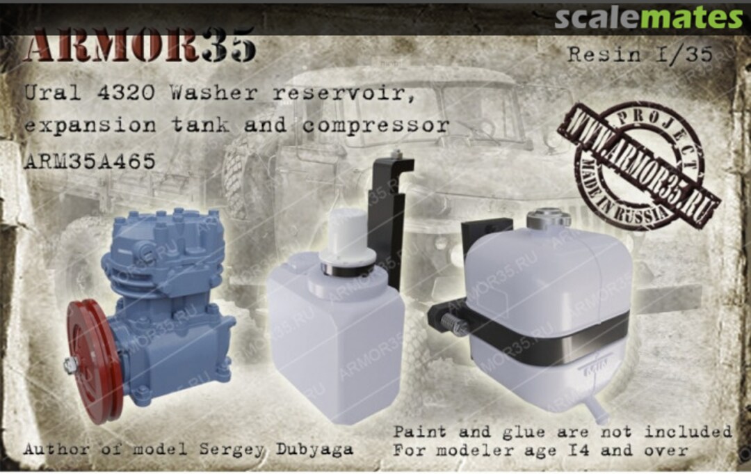 Boxart Ural 4320 Washer reservoir, expansion tank and compressor ARM35A465 Armor35 Boxart Ural 4320 Washer reservoir, expansion tank and compressor ARM35A465 Armor35