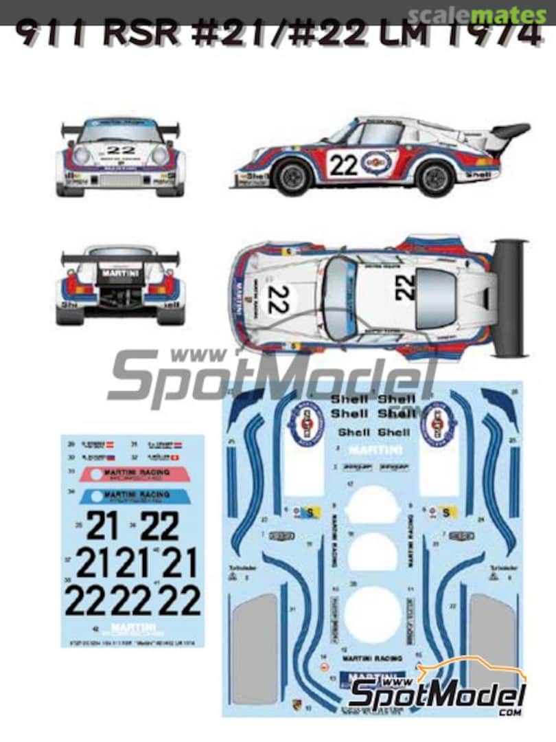 Boxart Porsche 911 Carrera RSR Turbo Martini International Racing Team #21, 22 ST27-DC1204 Studio27 Boxart Porsche 911 Carrera RSR Turbo Martini International Racing Team #21, 22 ST27-DC1204 Studio27