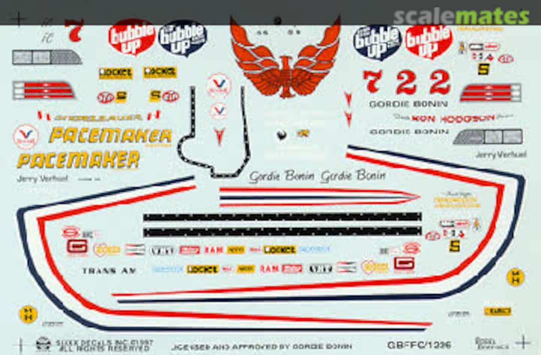 Boxart Gordie Bonin's Bubble UP Pacemaker Firebird F/C 1226/GBFFC Slixx Decals Boxart Gordie Bonin's Bubble UP Pacemaker Firebird F/C 1226/GBFFC Slixx Decals