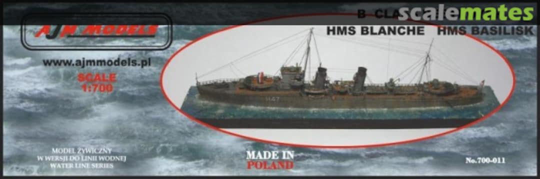 Boxart B Class Destroyer, HMS Blanche / HMS Basilisk 700-011 AJM Models