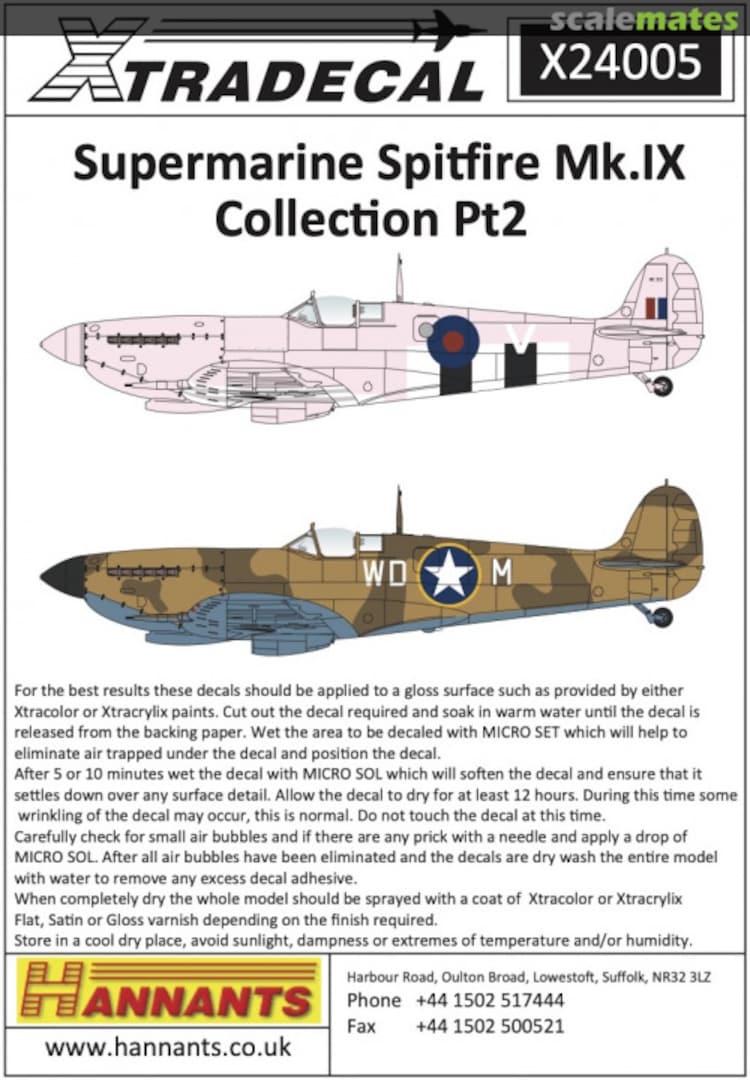 Boxart Supermarine Spitfire Mk.IX Collection Pt. 2 X24005 Xtradecal Boxart Supermarine Spitfire Mk.IX Collection Pt. 2 X24005 Xtradecal