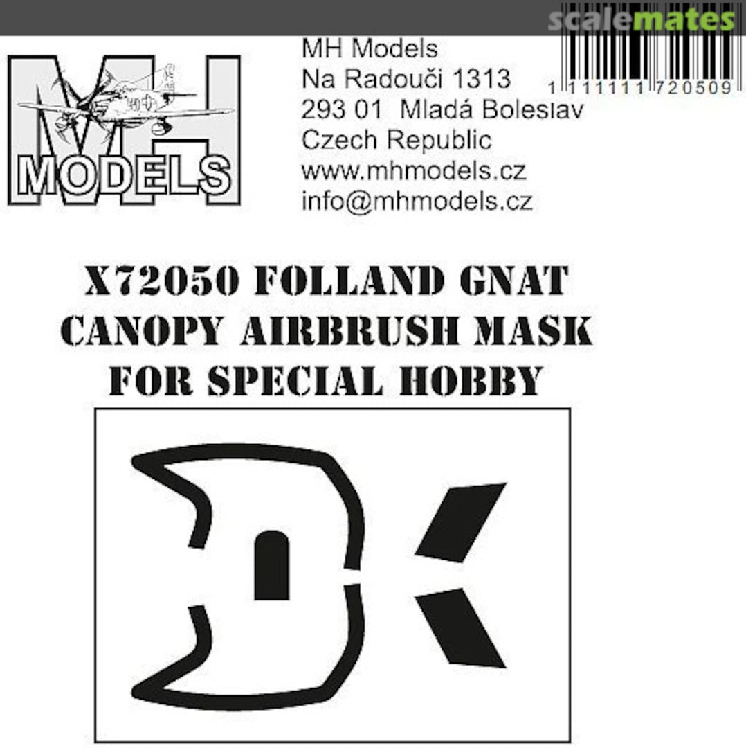 Boxart Folland Gnat Canopy Airbrush Mask X72050 MH Models Boxart Folland Gnat Canopy Airbrush Mask X72050 MH Models