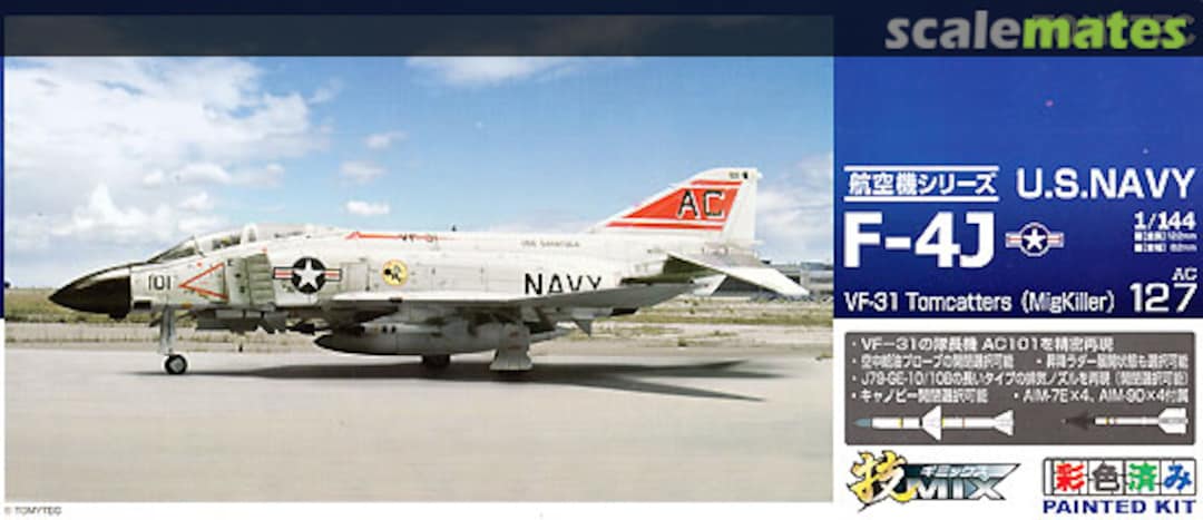 Boxart US Navy F-4J VF-31 Tomcatters (MigKiller) AC127 Tomytec Boxart US Navy F-4J VF-31 Tomcatters (MigKiller) AC127 Tomytec
