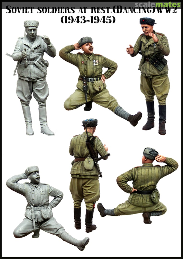 Boxart Soviet Soldier at rest (Dancing) II 1943-1945 EM-35135 Evolution Miniatures