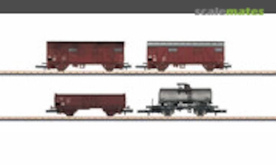 4pc freight car set, 2 cars with weathering (Märklin 82041)