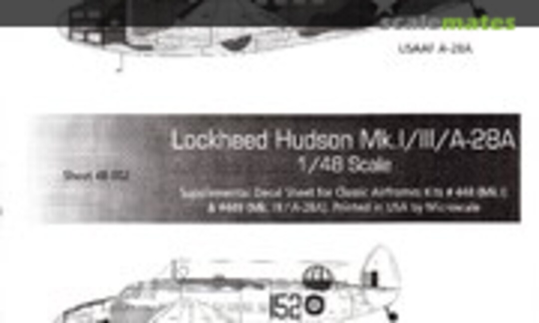 1:48 Lockheed Hudson Mk. I / III / A-28A (Classic Airframes 48-002) 48-002
