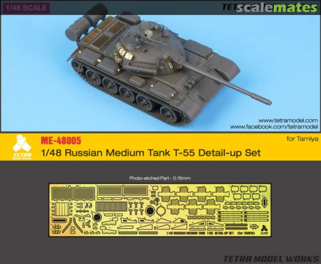 Boxart Russian Medium Tank T-55 Detail-up Set ME-48005 Tetra Model Works Boxart Russian Medium Tank T-55 Detail-up Set ME-48005 Tetra Model Works