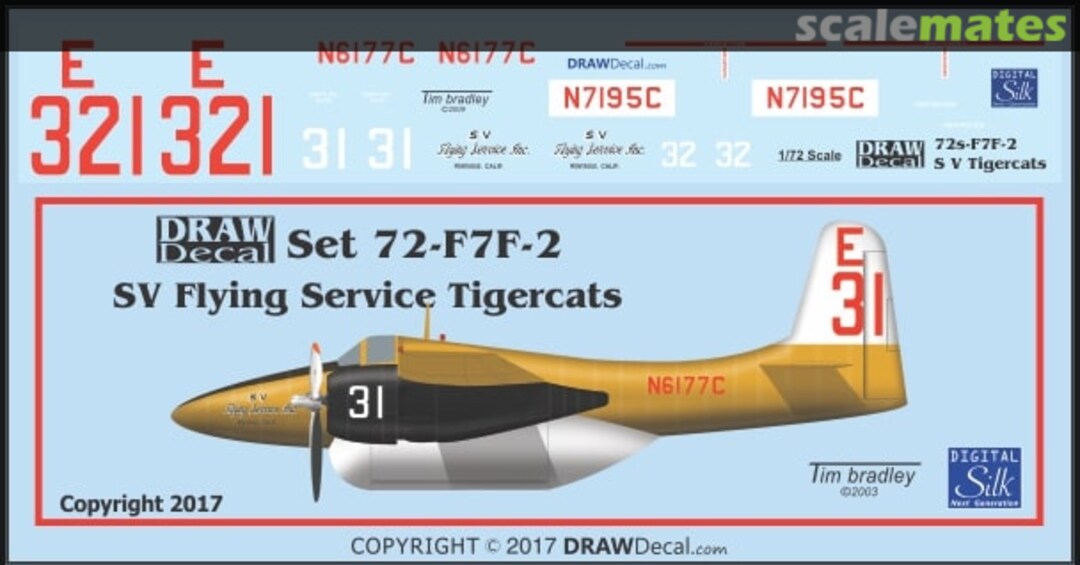 Boxart Grumman F7F Tigercat 72-F7F-2 Draw Decal Boxart Grumman F7F Tigercat 72-F7F-2 Draw Decal